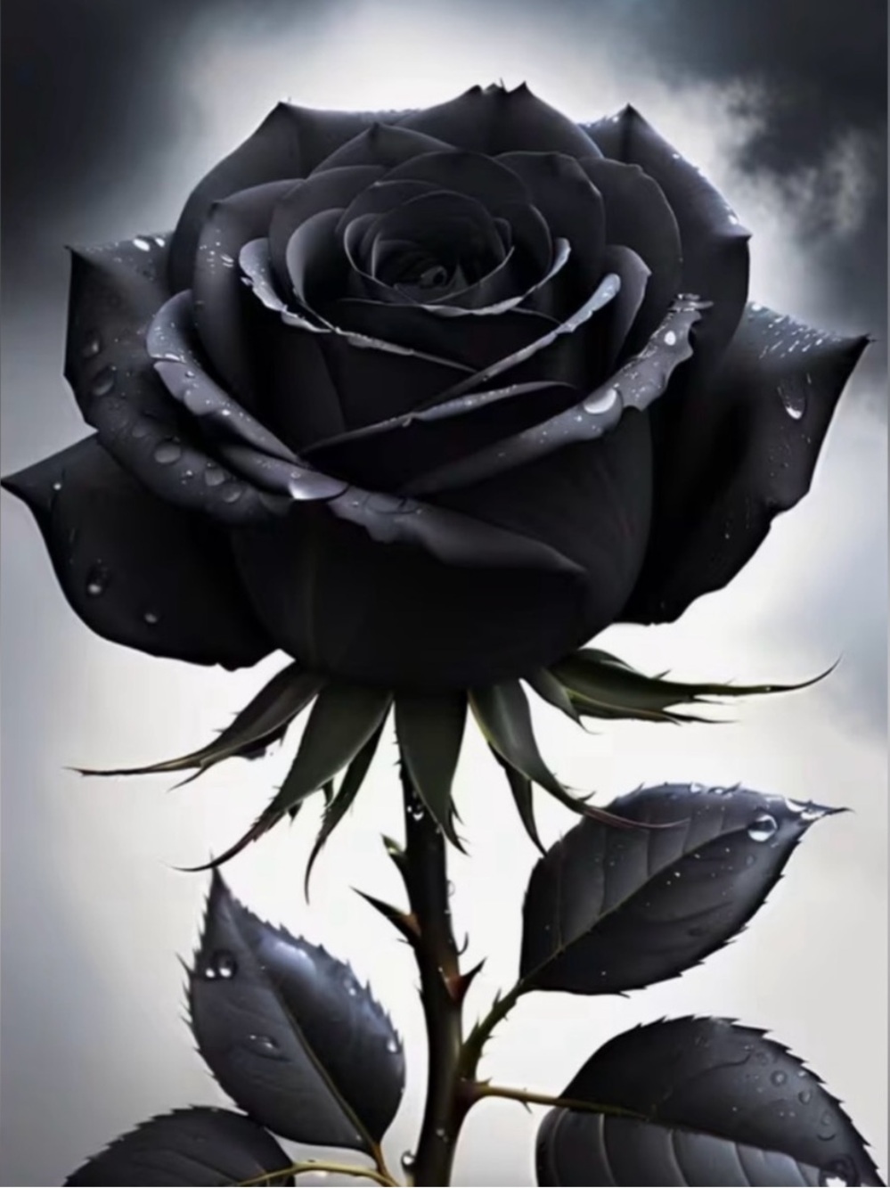 Black Rose 12 in x 16 in Diamond Art kit